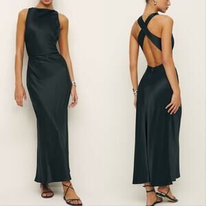 New Reformation Casette Silk Dress